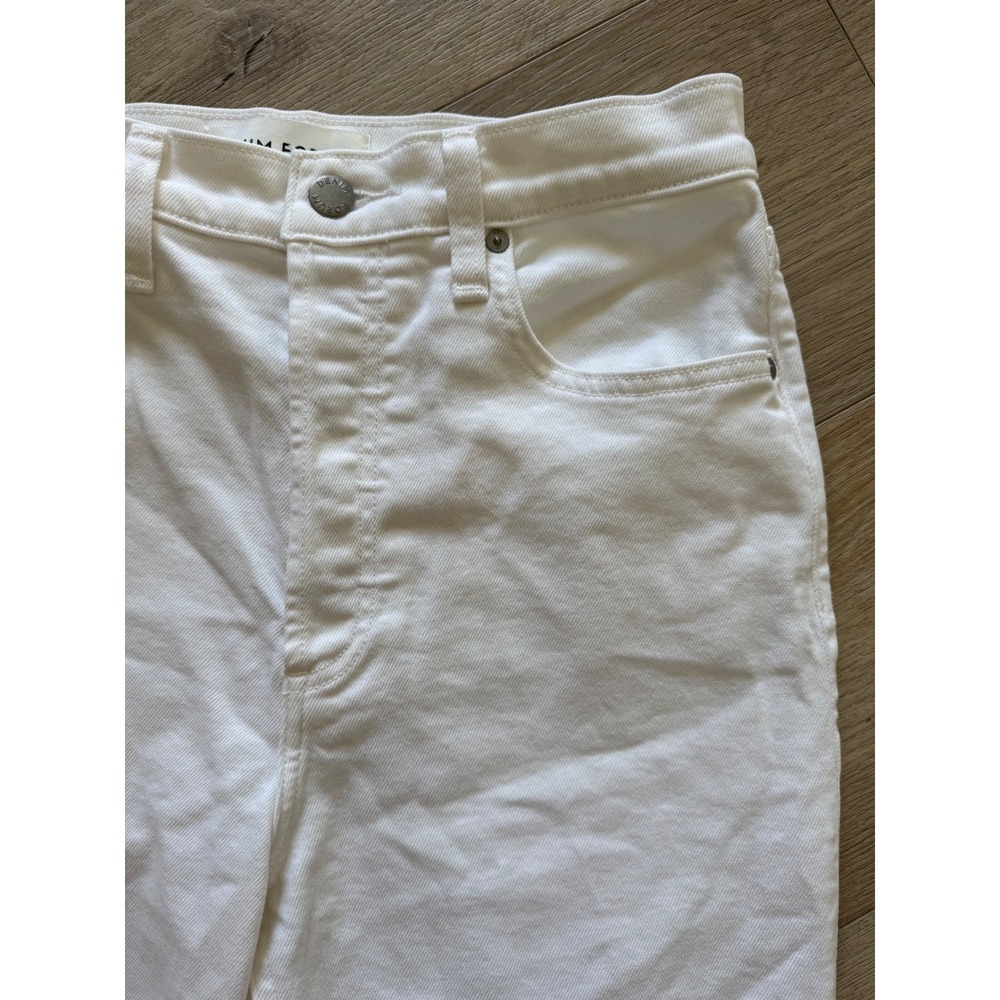 Denim Forum The Arlo High Rise Straight Jeans White 27L Aritzia Button Fly - Picture 6 of 13